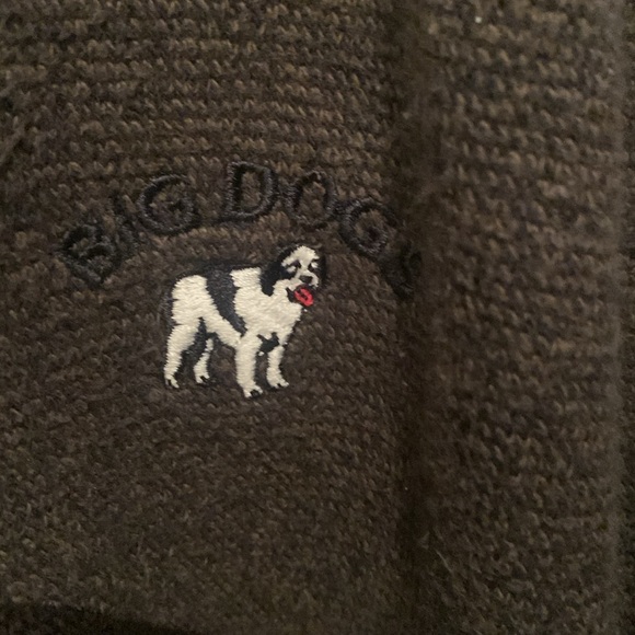 Fantastic Chocolate Brown Big Dogs Heavy Cotton Blend Quarter Zip SZ Medium 💪 - Picture 3 of 5